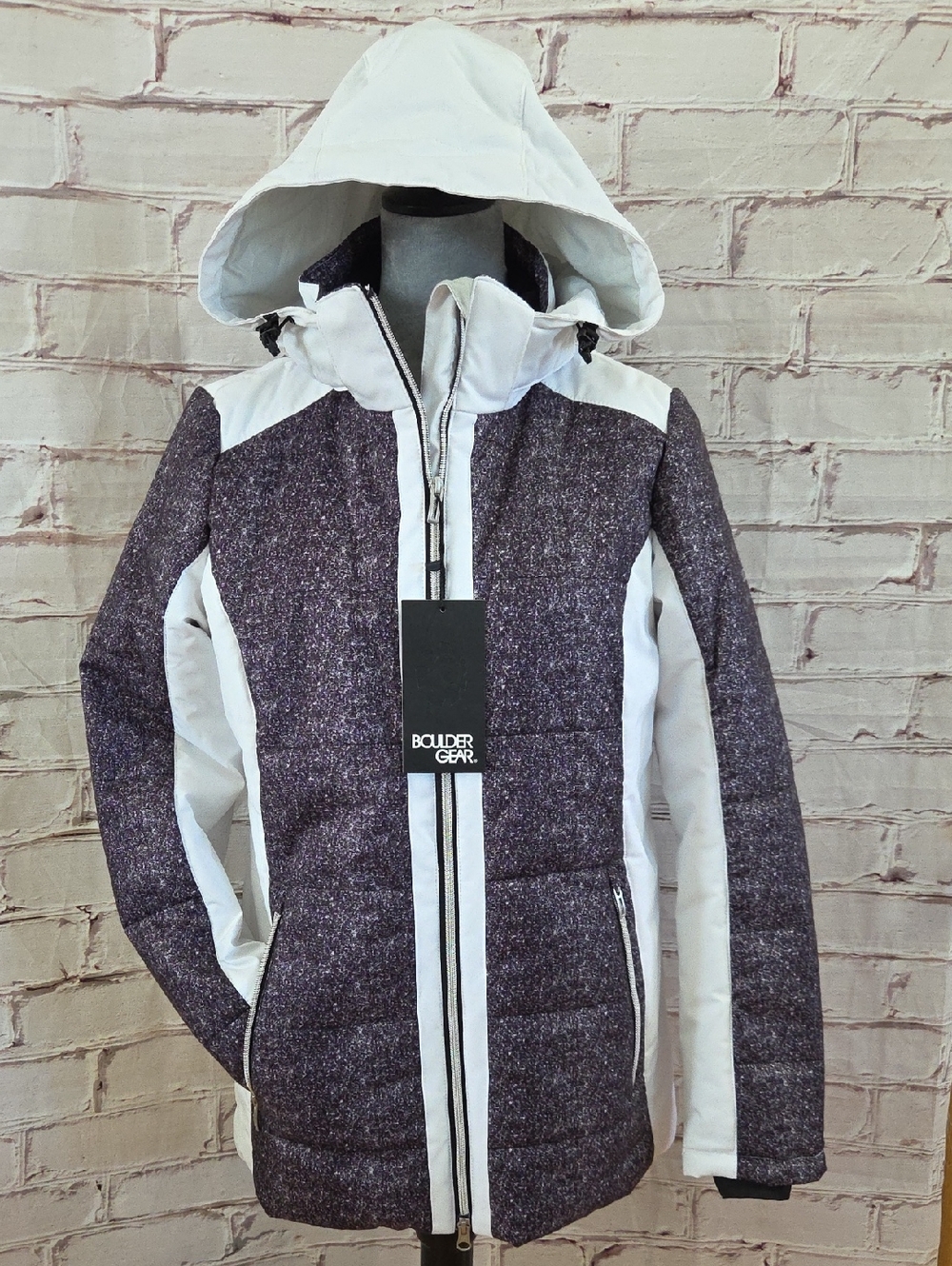 Boulder Gear Women's Gray & White Insulated Ski Jacket with Hood